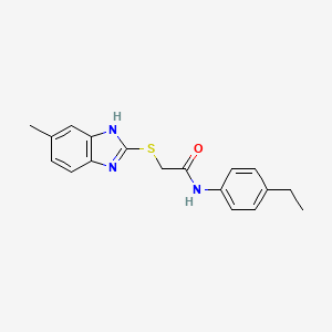 molecular formula C18H19N3OS B5853712 N-(4-ethylphenyl)-2-[(5-methyl-1H-benzimidazol-2-yl)thio]acetamide 