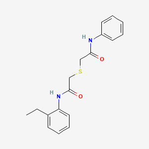 molecular formula C18H20N2O2S B5853754 2-[(2-anilino-2-oxoethyl)thio]-N-(2-ethylphenyl)acetamide 