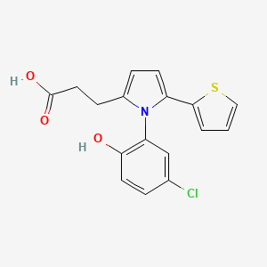 molecular formula C17H14ClNO3S B5853767 3-[1-(5-chloro-2-hydroxyphenyl)-5-(2-thienyl)-1H-pyrrol-2-yl]propanoic acid 