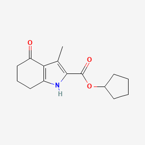 molecular formula C15H19NO3 B5853775 cyclopentyl 3-methyl-4-oxo-4,5,6,7-tetrahydro-1H-indole-2-carboxylate 