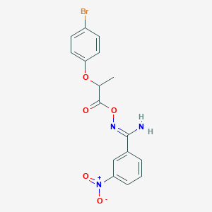 molecular formula C16H14BrN3O5 B5853778 N'-{[2-(4-bromophenoxy)propanoyl]oxy}-3-nitrobenzenecarboximidamide 