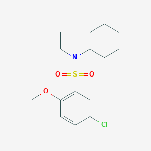 molecular formula C15H22ClNO3S B5853808 5-chloro-N-cyclohexyl-N-ethyl-2-methoxybenzenesulfonamide 