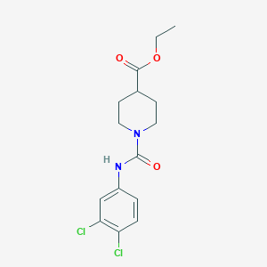 molecular formula C15H18Cl2N2O3 B5853821 ethyl 1-{[(3,4-dichlorophenyl)amino]carbonyl}-4-piperidinecarboxylate 
