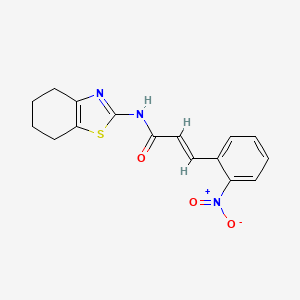 molecular formula C16H15N3O3S B5853822 3-(2-nitrophenyl)-N-(4,5,6,7-tetrahydro-1,3-benzothiazol-2-yl)acrylamide 
