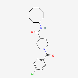 molecular formula C21H29ClN2O2 B5853835 1-(4-chlorobenzoyl)-N-cyclooctyl-4-piperidinecarboxamide 