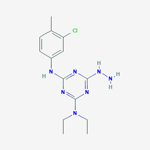 molecular formula C14H20ClN7 B5853841 N'-(3-chloro-4-methylphenyl)-N,N-diethyl-6-hydrazino-1,3,5-triazine-2,4-diamine 