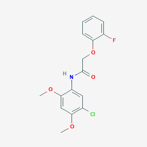 molecular formula C16H15ClFNO4 B5853857 N-(5-chloro-2,4-dimethoxyphenyl)-2-(2-fluorophenoxy)acetamide 