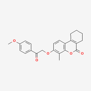 molecular formula C23H22O5 B5853861 3-[2-(4-methoxyphenyl)-2-oxoethoxy]-4-methyl-7,8,9,10-tetrahydro-6H-benzo[c]chromen-6-one 