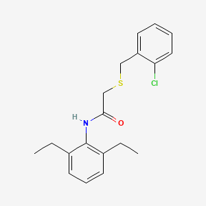 molecular formula C19H22ClNOS B5853912 2-[(2-chlorobenzyl)thio]-N-(2,6-diethylphenyl)acetamide 