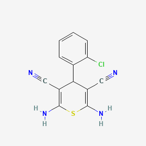 molecular formula C13H9ClN4S B5853915 2,6-diamino-4-(2-chlorophenyl)-4H-thiopyran-3,5-dicarbonitrile CAS No. 127118-60-9