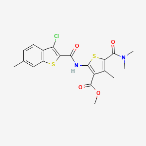molecular formula C20H19ClN2O4S2 B5853937 methyl 2-{[(3-chloro-6-methyl-1-benzothien-2-yl)carbonyl]amino}-5-[(dimethylamino)carbonyl]-4-methyl-3-thiophenecarboxylate 