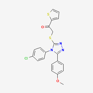 molecular formula C21H16ClN3O2S2 B5853948 2-{[4-(4-chlorophenyl)-5-(4-methoxyphenyl)-4H-1,2,4-triazol-3-yl]thio}-1-(2-thienyl)ethanone 