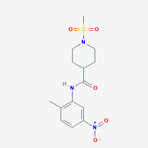 molecular formula C14H19N3O5S B5853953 N-(2-methyl-5-nitrophenyl)-1-(methylsulfonyl)-4-piperidinecarboxamide 