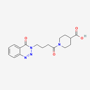 molecular formula C17H20N4O4 B5853964 1-[4-(4-oxo-1,2,3-benzotriazin-3(4H)-yl)butanoyl]-4-piperidinecarboxylic acid 
