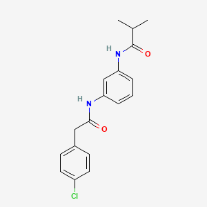 molecular formula C18H19ClN2O2 B5854029 N-(3-{[(4-chlorophenyl)acetyl]amino}phenyl)-2-methylpropanamide 