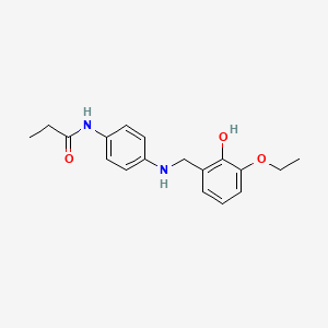 molecular formula C18H22N2O3 B5854058 N-{4-[(3-ethoxy-2-hydroxybenzyl)amino]phenyl}propanamide 