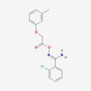 molecular formula C16H15ClN2O3 B5854074 2-chloro-N'-{[(3-methylphenoxy)acetyl]oxy}benzenecarboximidamide 