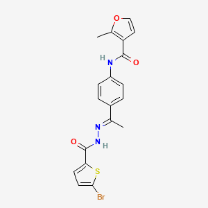 N-(4-{N-[(5-bromo-2-thienyl)carbonyl]ethanehydrazonoyl}phenyl)-2-methyl-3-furamide