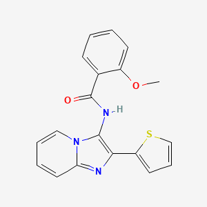 molecular formula C19H15N3O2S B5854088 2-methoxy-N-[2-(2-thienyl)imidazo[1,2-a]pyridin-3-yl]benzamide 