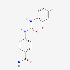 molecular formula C14H11F2N3O2 B5854124 4-({[(2,4-difluorophenyl)amino]carbonyl}amino)benzamide 