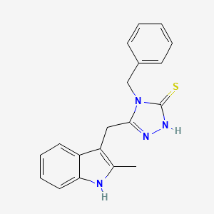 molecular formula C19H18N4S B5854130 4-benzyl-5-[(2-methyl-1H-indol-3-yl)methyl]-2,4-dihydro-3H-1,2,4-triazole-3-thione 
