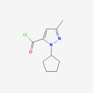 molecular formula C10H13ClN2O B585416 1-Cyclopentyl-3-methyl-1H-pyrazole-5-carbonyl chloride CAS No. 143469-40-3