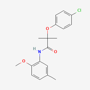 molecular formula C18H20ClNO3 B5854173 2-(4-chlorophenoxy)-N-(2-methoxy-5-methylphenyl)-2-methylpropanamide 