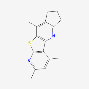 molecular formula C16H16N2S B5854195 2,4,9-trimethyl-7,8-dihydro-6H-cyclopenta[b]pyrido[3',2':4,5]thieno[2,3-e]pyridine 