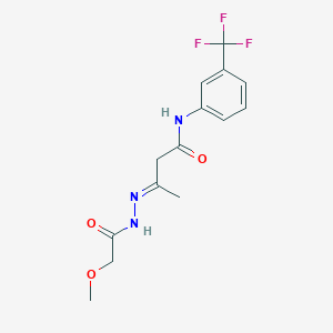 molecular formula C14H16F3N3O3 B5854202 3-[(methoxyacetyl)hydrazono]-N-[3-(trifluoromethyl)phenyl]butanamide 