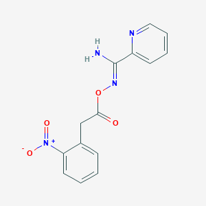 molecular formula C14H12N4O4 B5854207 N'-{[2-(2-nitrophenyl)acetyl]oxy}-2-pyridinecarboximidamide 