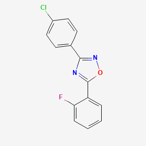 molecular formula C14H8ClFN2O B5854215 3-(4-chlorophenyl)-5-(2-fluorophenyl)-1,2,4-oxadiazole 