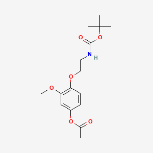 molecular formula C16H23NO6 B585424 N-tert-Butyloxycarbonyl-2-(4-acetyloxy-2-methoxyphenoxy)-ethylamine CAS No. 1346601-87-3