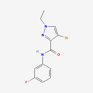 molecular formula C12H11BrFN3O B5854243 4-bromo-1-ethyl-N-(3-fluorophenyl)-1H-pyrazole-3-carboxamide 