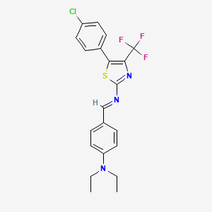 molecular formula C21H19ClF3N3S B5854278 5-(4-chlorophenyl)-N-[4-(diethylamino)benzylidene]-4-(trifluoromethyl)-1,3-thiazol-2-amine 
