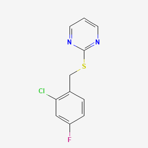 molecular formula C11H8ClFN2S B5854286 2-[(2-chloro-4-fluorobenzyl)thio]pyrimidine 