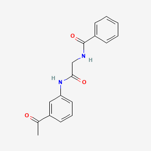 molecular formula C17H16N2O3 B5854338 N-{2-[(3-acetylphenyl)amino]-2-oxoethyl}benzamide 