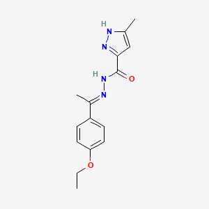 molecular formula C15H18N4O2 B5854364 N'-[1-(4-ethoxyphenyl)ethylidene]-3-methyl-1H-pyrazole-5-carbohydrazide 