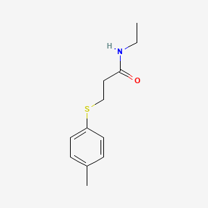 molecular formula C12H17NOS B5854381 N-ethyl-3-[(4-methylphenyl)thio]propanamide 