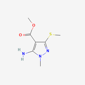 molecular formula C7H11N3O2S B585439 Methyl 5-amino-1-methyl-3-(methylthio)-1H-pyrazole-4-carboxylate CAS No. 158712-31-3