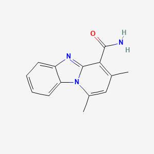 molecular formula C14H13N3O B5854392 1,3-二甲基吡啶并[1,2-a]苯并咪唑-4-甲酰胺 