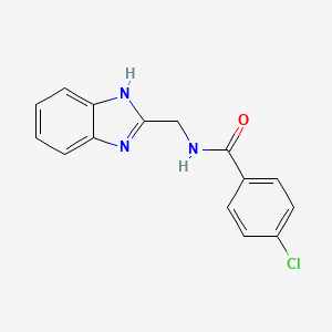 molecular formula C15H12ClN3O B5854404 N-(1H-benzimidazol-2-ylmethyl)-4-chlorobenzamide 