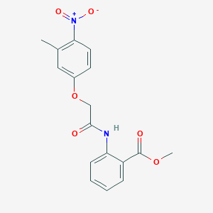 molecular formula C17H16N2O6 B5854424 methyl 2-{[(3-methyl-4-nitrophenoxy)acetyl]amino}benzoate 