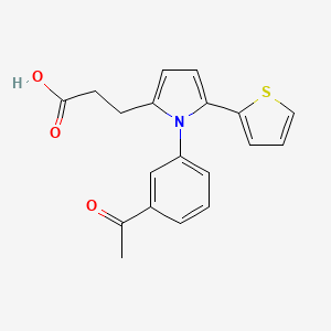molecular formula C19H17NO3S B5854445 3-[1-(3-acetylphenyl)-5-(2-thienyl)-1H-pyrrol-2-yl]propanoic acid 