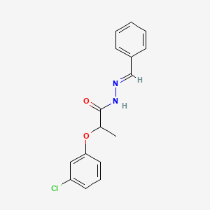molecular formula C16H15ClN2O2 B5854450 N'-benzylidene-2-(3-chlorophenoxy)propanohydrazide 