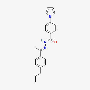 molecular formula C22H23N3O B5854486 N'-[1-(4-propylphenyl)ethylidene]-4-(1H-pyrrol-1-yl)benzohydrazide 
