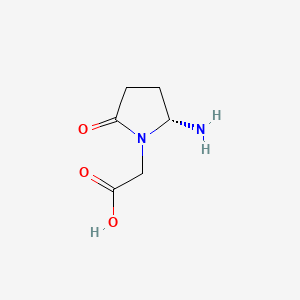 molecular formula C6H10N2O3 B585451 [(2R)-2-Amino-5-oxopyrrolidin-1-yl]acetic acid CAS No. 150024-59-2
