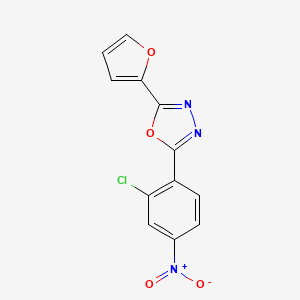molecular formula C12H6ClN3O4 B5854515 2-(2-chloro-4-nitrophenyl)-5-(2-furyl)-1,3,4-oxadiazole 