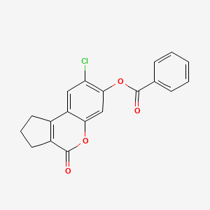 molecular formula C19H13ClO4 B5854558 8-chloro-4-oxo-1,2,3,4-tetrahydrocyclopenta[c]chromen-7-yl benzoate 
