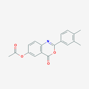 molecular formula C18H15NO4 B5854598 2-(3,4-dimethylphenyl)-4-oxo-4H-3,1-benzoxazin-6-yl acetate 