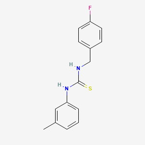 molecular formula C15H15FN2S B5854602 N-(4-fluorobenzyl)-N'-(3-methylphenyl)thiourea 